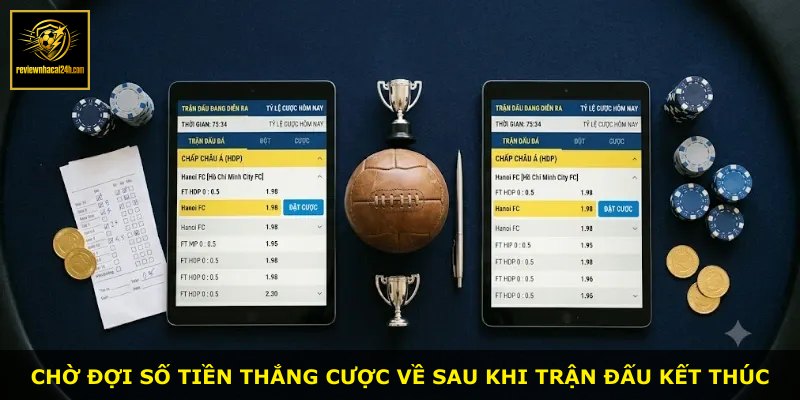 Chờ đợi số tiền thắng cược về sau khi trận đấu kết thúc