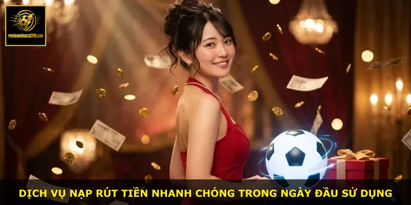 Dịch vụ nạp rút tiền nhanh chóng trong ngày đầu sử dụng